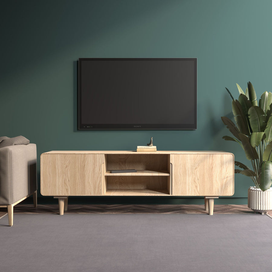 VESKOR Amandi TV cabinet solid wood oak modern Nordic furniture 