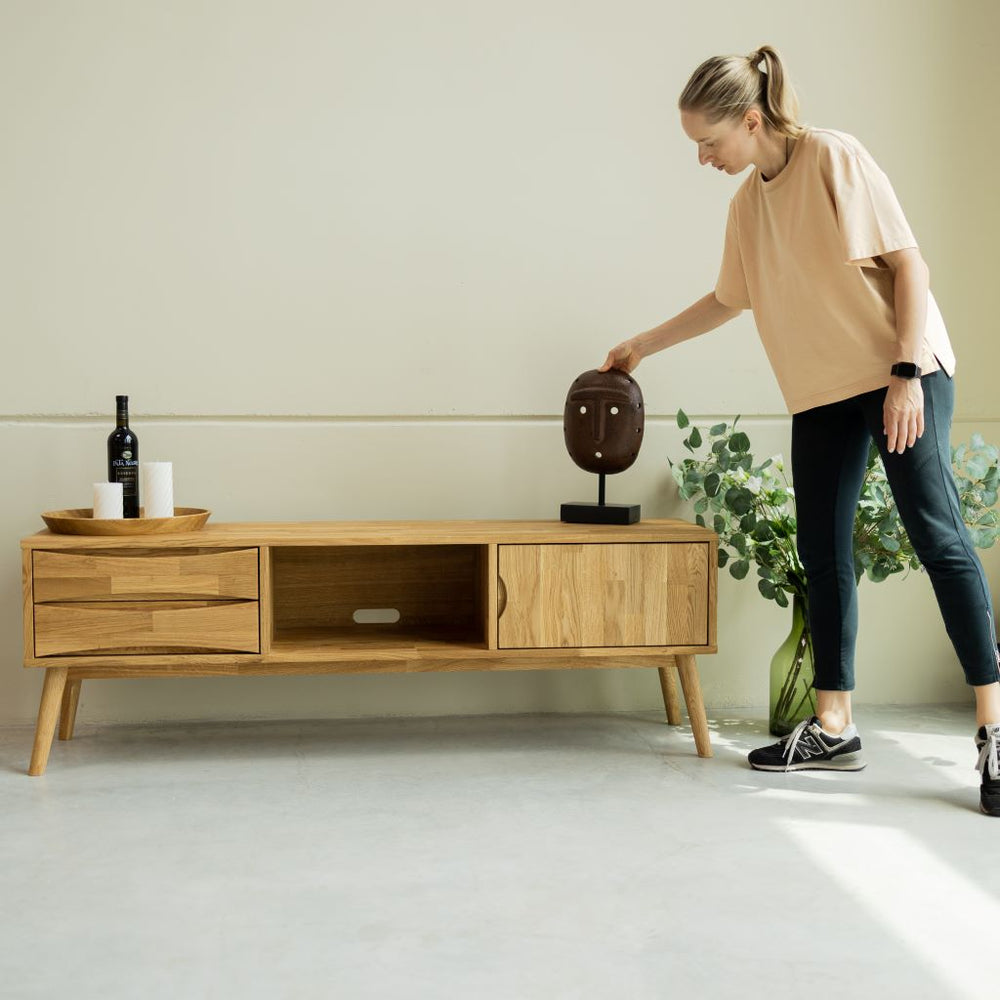 VESKOR TV cabinet Malmo solid oak wood Nordic modern furniture