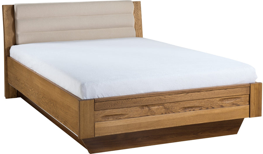VESKOR Velvet collection oak solid wood elevating bed frame. Nordic furniture with a modern design. 
