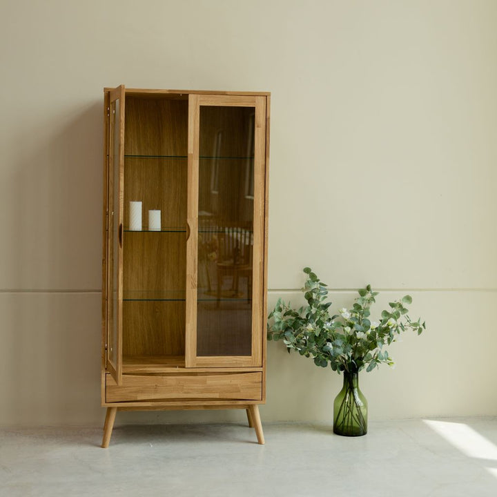 VESKOR Malmo display cabinet solid oak wood Nordic modern furniture